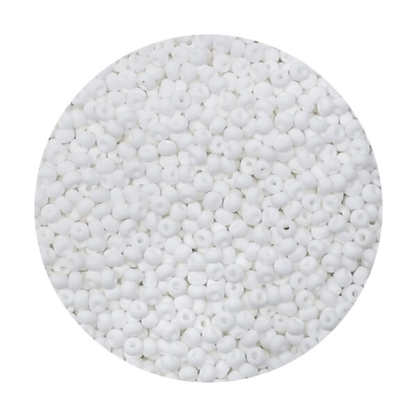 Glass Frosted Beads white