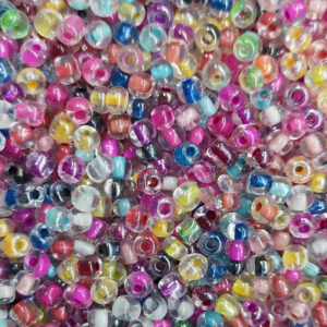 Transparent dyed core glass rice beads 2mm 3mm 4mm 1