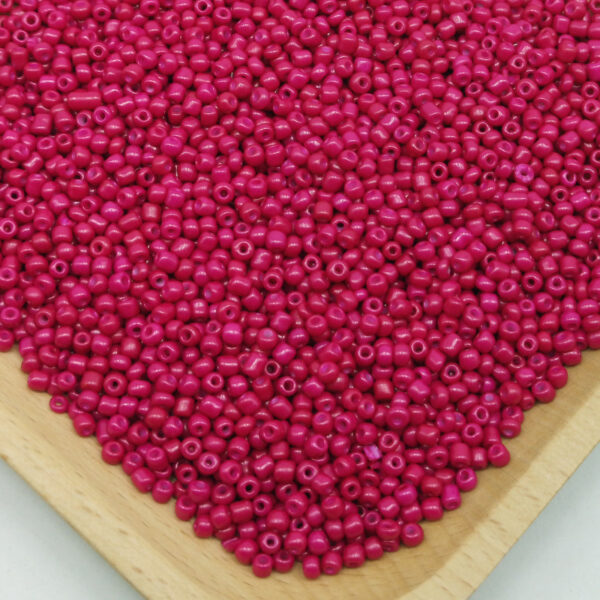 millet beads dark rose red