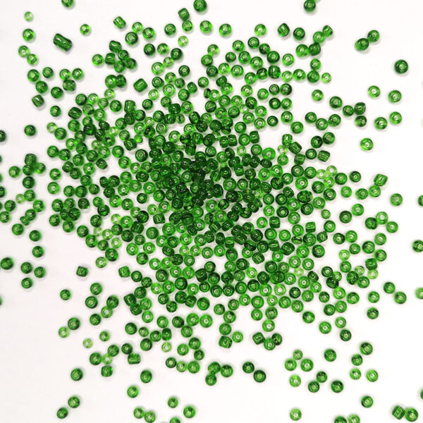 transparent glass beads green