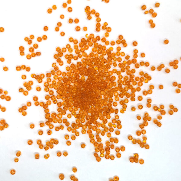 transparent glass beads orange