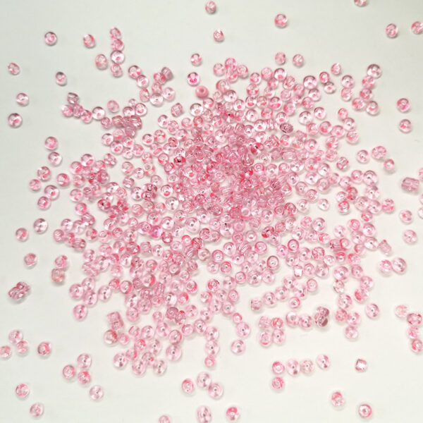 transparent glass beads pink