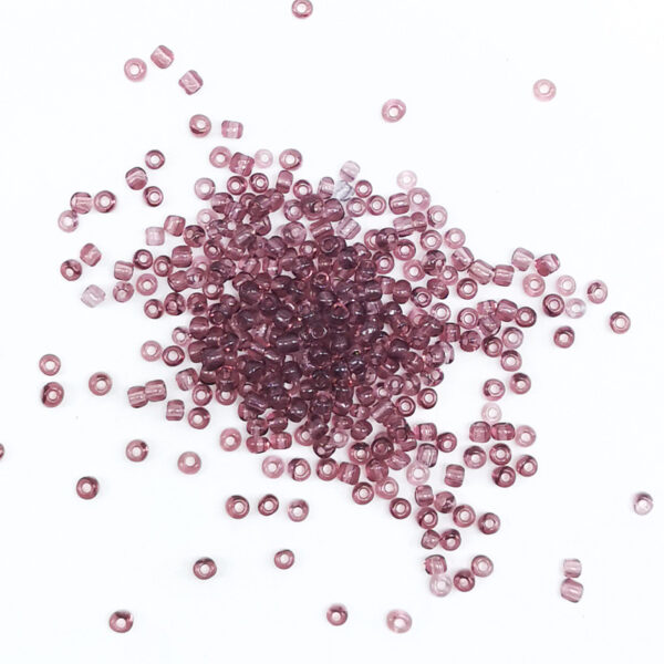 transparent glass beads purple red